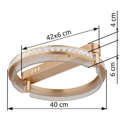 Globo - LED himmennettävä kristallikatto-valaisin LED/36W/230V 2700K-6000K + kaukosäädin