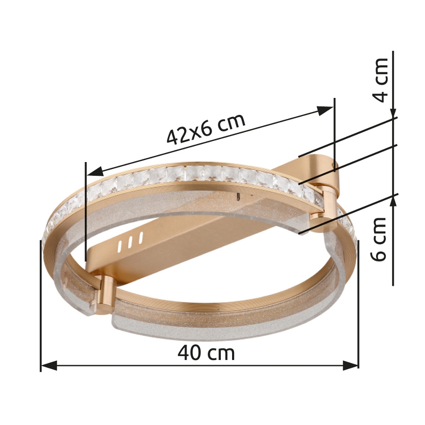 Globo - LED himmennettävä kristallikatto-valaisin LED/36W/230V 2700K-6000K + kaukosäädin