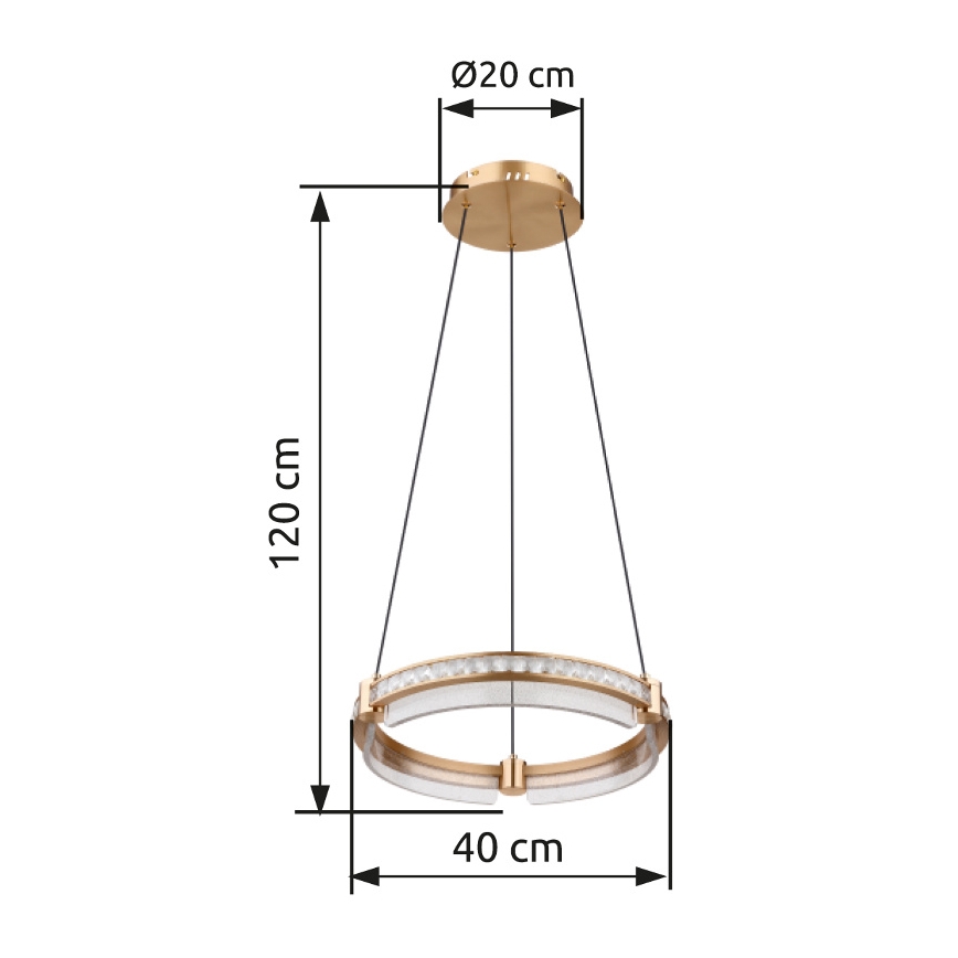 Globo - LED himmennettävä kristallikruunu johdolla LED/36W/230V 2700K-6000K + kaukosäädin