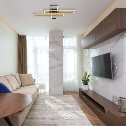 Globo - LED-kattovalaisin LED/40W/230V 3000K 60x80 cm musta/kulta