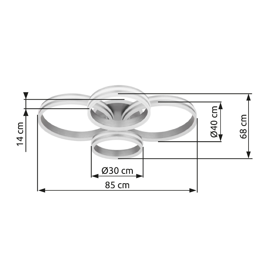 Globo - LED himmennettävä kattovalaisin LED/90W/230V 2700-6000K 68x85 cm + kaukosäädin