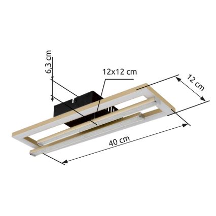 Globo - LED-kattovalaisin LED/24W/230V 4000K kulta