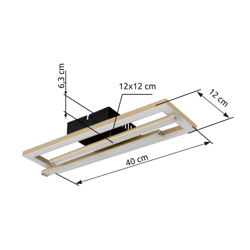 Globo - LED-kattovalaisin LED/24W/230V 4000K kulta