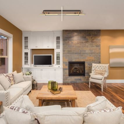 Globo 67296D2 - BEATRIX LED-kattovalaisin, 48 W, 230 V, 60,5 x 100 cm, ruskea