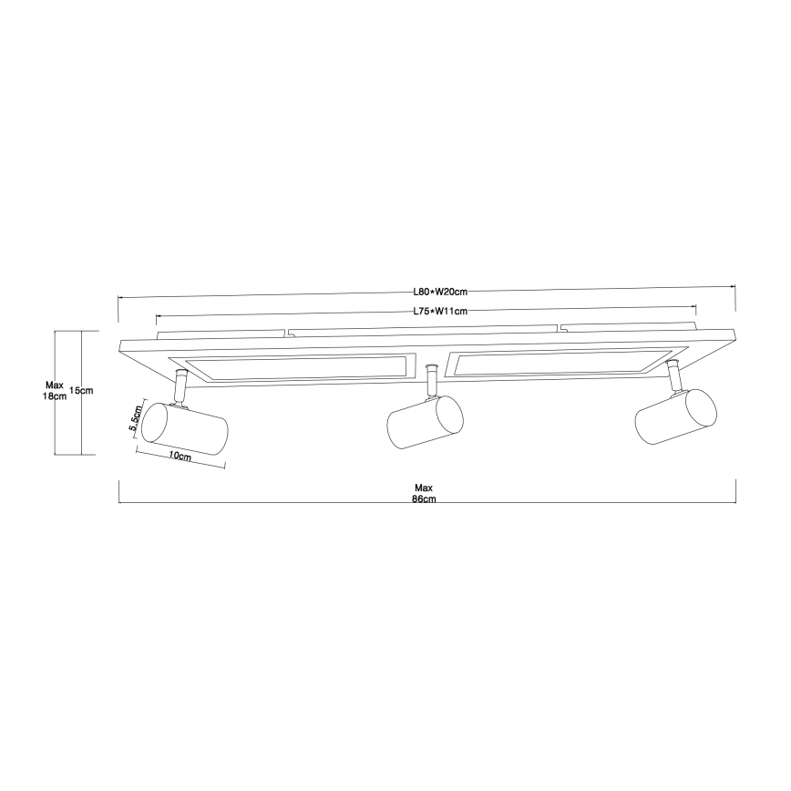 Globo - LED-kohdevalaisin LED/24W/230V + 3xGU10/5W