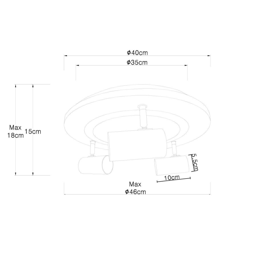 Globo - LED-kohdevalaisin 3xGU10/5W/230V + LED/15W/230V