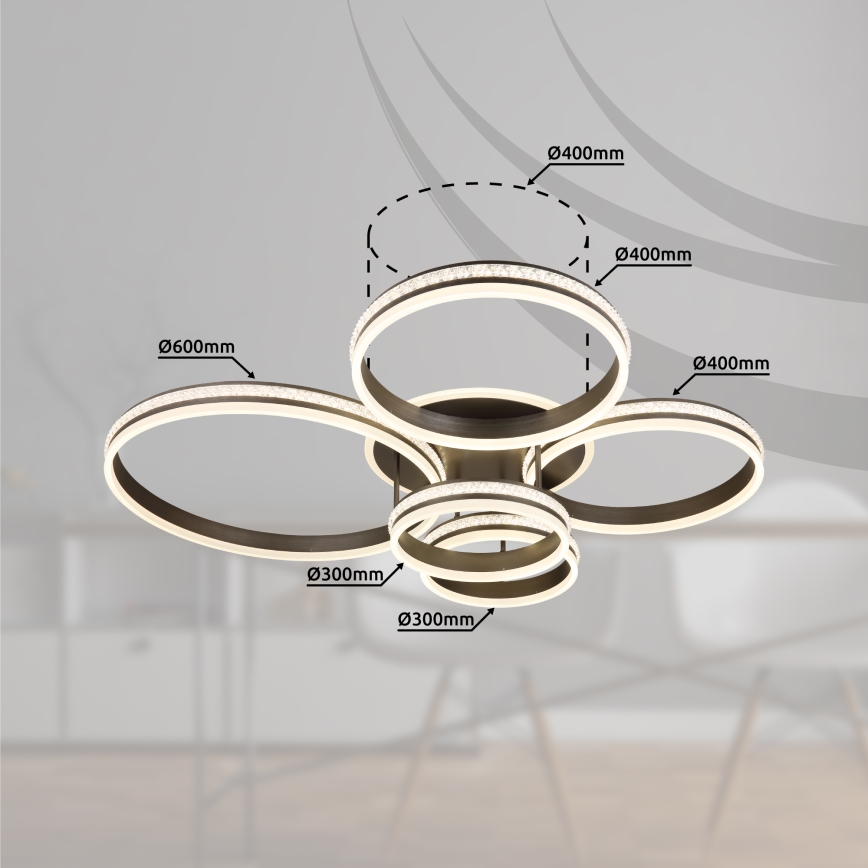 Globo - Himmennettävä LED-kattovalaisin LED/120W/230V 2700K-6000K + kauko-ohjaus