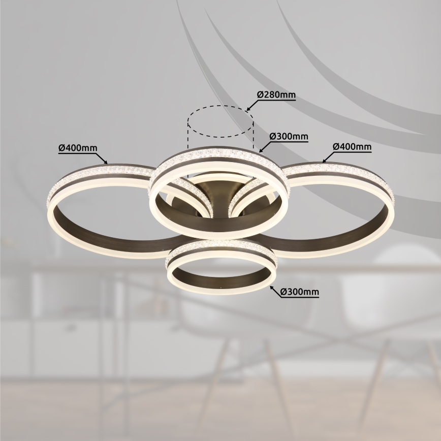 Globo - Himmennettävä LED-kattovalaisin LED/90W/230V 2700K-6000K + kauko-ohjaus