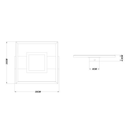 Globo - LED-kattovalaisin LED/18W/230V 3000K 35x33 cm