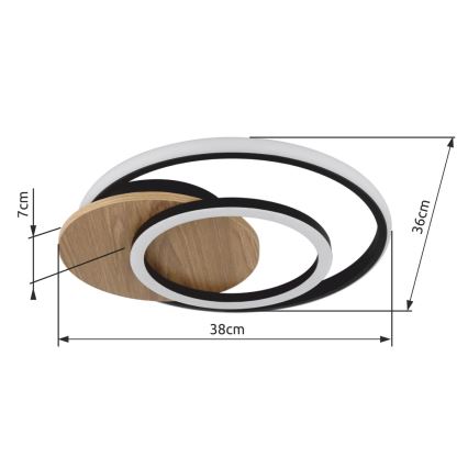 Globo - LED-kattovalaisin LED/24W/230V musta