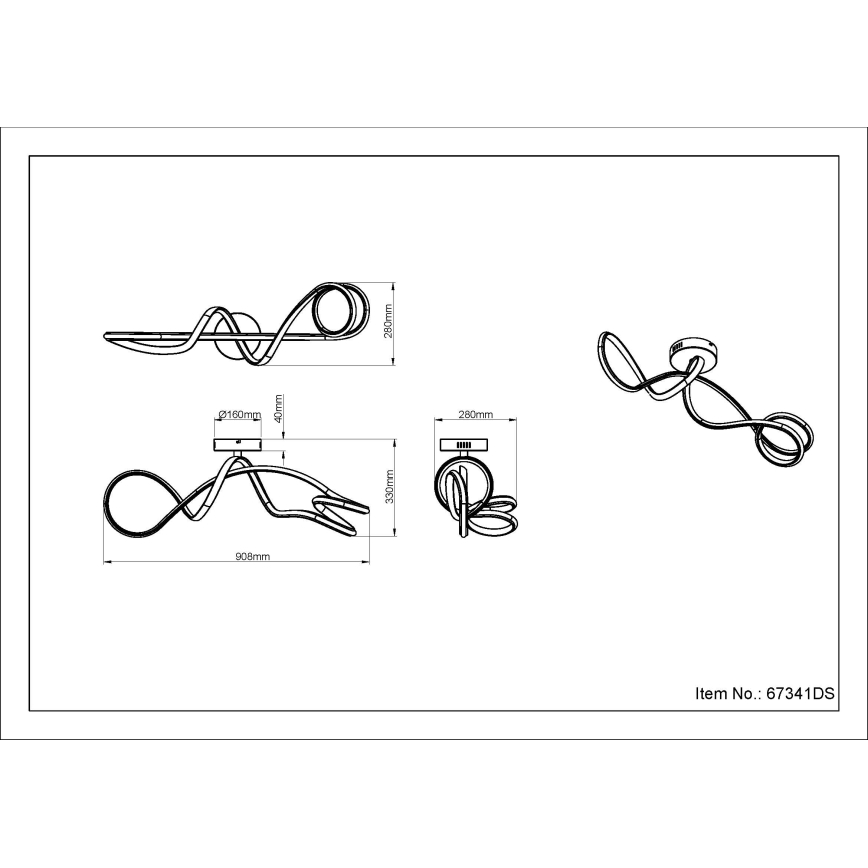 Globo - Kiinteä LED-kattokruunu LED/30W/230V musta
