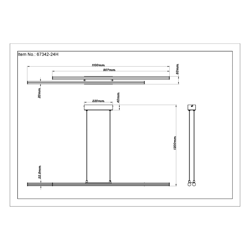 Globo - LED-kattokruunu johdossa LED/24W/230V 3000K musta