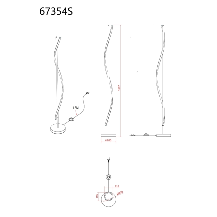 Globo - LED lattiavalaisin LED/30W/230V 3000K