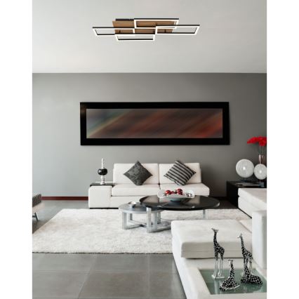 Globo - LED-himennettävä kattovalaisin LED/40W/230V 2700-6500K 32,5x87,5 cm ruskea/musta + kaukosäädin