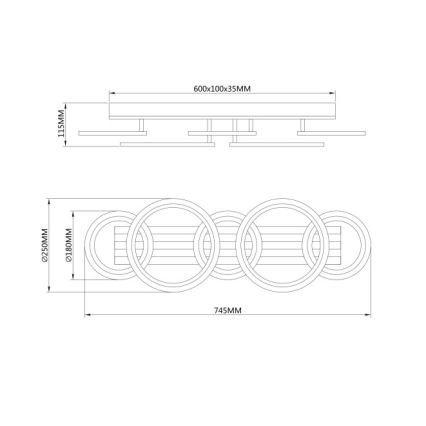 Globo - LED-kattovalaisin LED/34W/230V 3000/4200/6000K