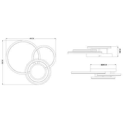 Globo - LED-kattovalaisin LED/40W/230V 3000K 49x39 cm