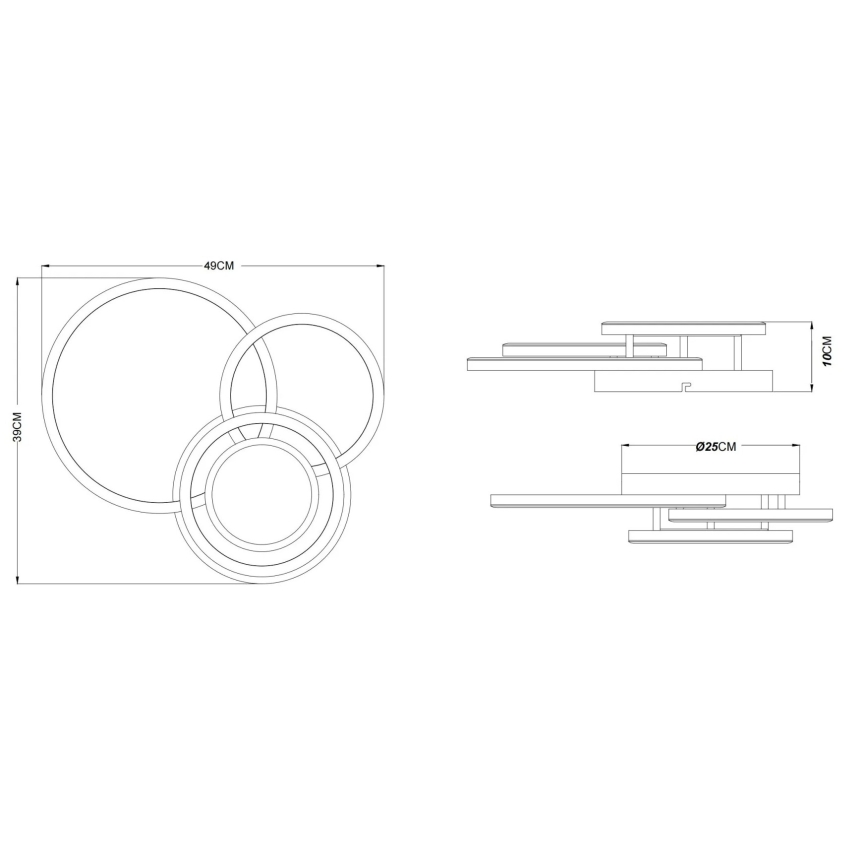 Globo - LED-kattovalaisin LED/40W/230V 3000K 49x39 cm