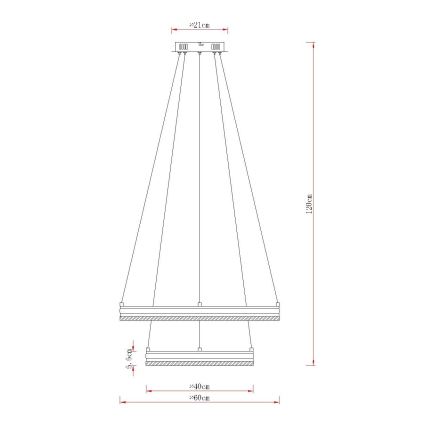 Globo - Himmennettävä LED-riippuvalaisin vaijerilla LED/60W/230V 2700-6000K + kaukosäädin