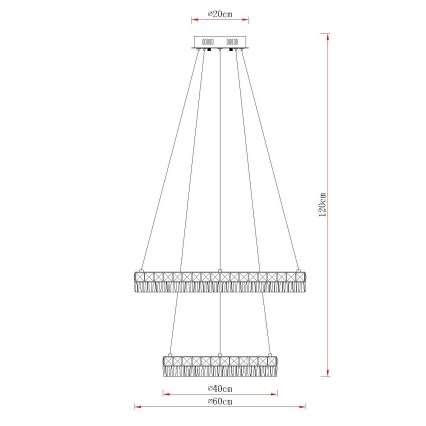 Globo - himmennettävä LED-riippuvalaisin kaapelilla LED/60W/230V 2700-6000K kirkas + kaukosäädin