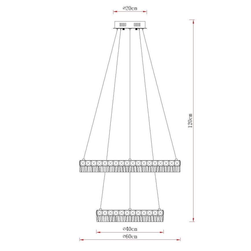 Globo - himmennettävä LED-riippuvalaisin kaapelilla LED/60W/230V 2700-6000K kirkas + kaukosäädin