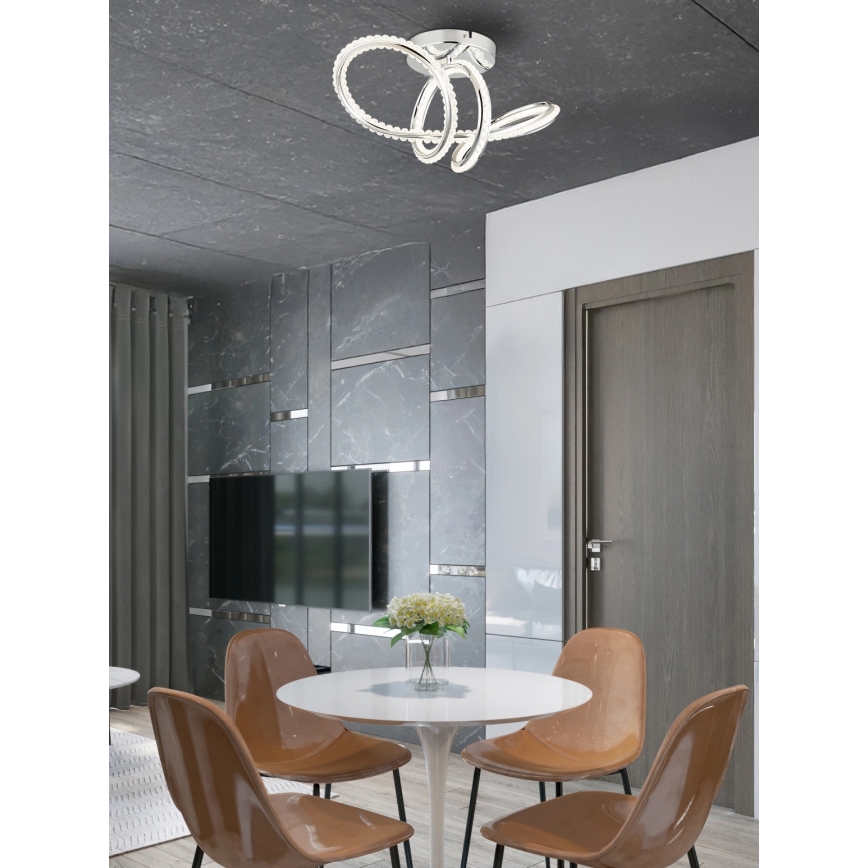 Globo - himmennettävä LED-kattovalaisin LED/40W/230V 2700-6000K kiiltävä kromi + kaukosäädin