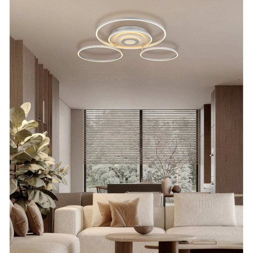 Globo - himmennettävä LED-kattovalaisin LED/60W/230V 2700-6500K 80,8x99,2 cm hopea + kaukosäädin
