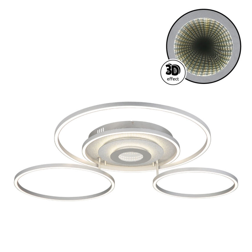 Globo - himmennettävä LED-kattovalaisin LED/60W/230V 2700-6500K 80,8x99,2 cm hopea + kaukosäädin