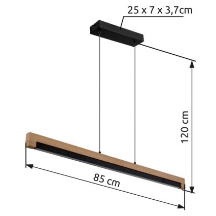 Globo - LED-kattokruunu johdossa LED/24W/230V