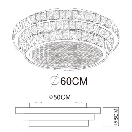 Globo - himmennettävä LED-kattovalaisin LED/58W/230V 2700-6000K halkaisija 60 cm valkoinen + kaukosäädin