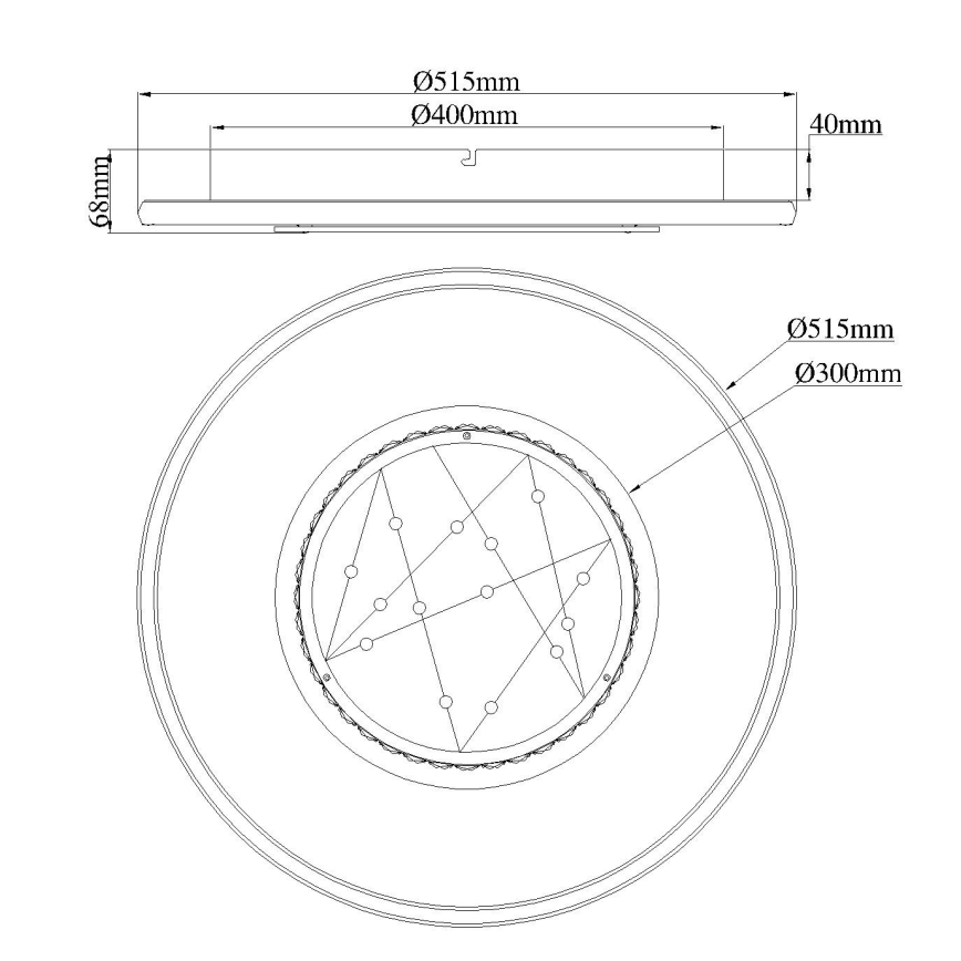 Globo - LED-kattovalaisin LED/40W/230V 3000/4000/6000K Ø 51,5 cm musta