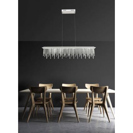 Globo - LED Himmennettävä kristalli kattokruunu johdossa LED/24W/230V 3000-6000K + kauko-ohjaus