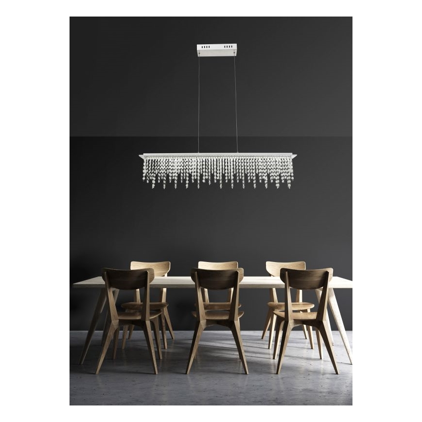 Globo - LED Himmennettävä kristalli kattokruunu johdossa LED/24W/230V 3000-6000K + kauko-ohjaus