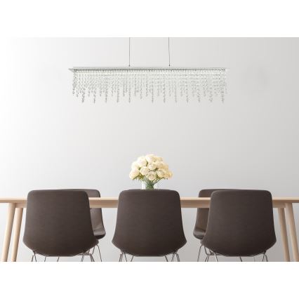 Globo - LED Himmennettävä kristalli kattokruunu johdossa LED/24W/230V 3000-6000K + kauko-ohjaus