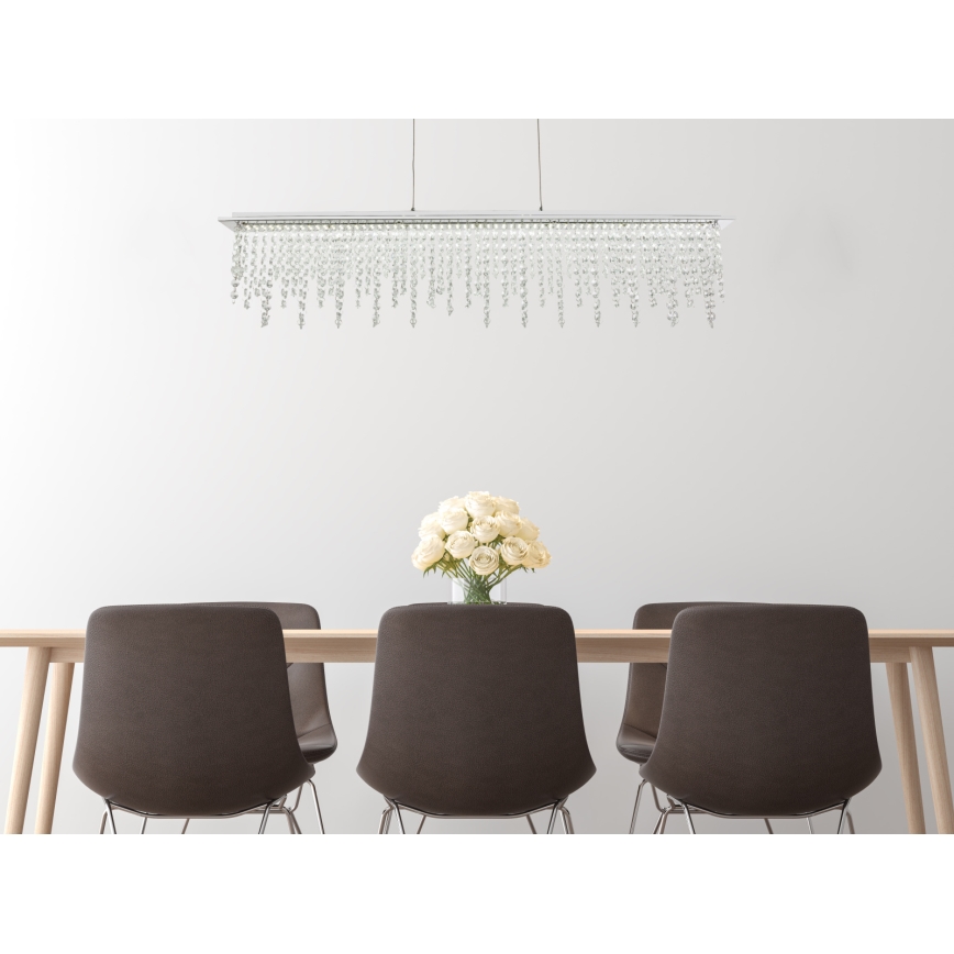 Globo - LED Himmennettävä kristalli kattokruunu johdossa LED/24W/230V 3000-6000K + kauko-ohjaus