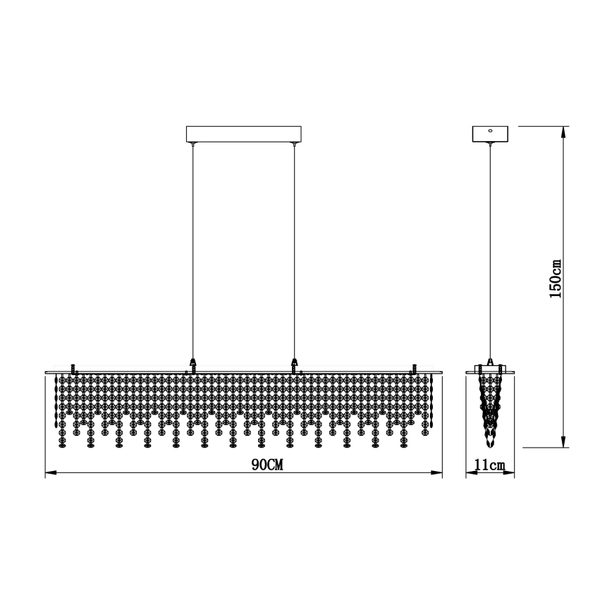 Globo - LED Himmennettävä kristalli kattokruunu johdossa LED/24W/230V 3000-6000K + kauko-ohjaus