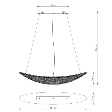 Globo - himmennettävä LED-riippuvalaisin vaijerilla LED/40W/230V 2700-6000K kiiltävä kromi + kaukosäädin
