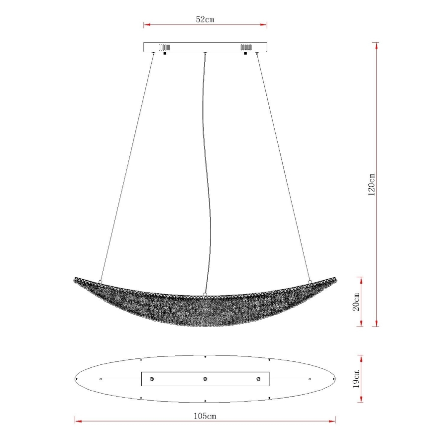 Globo - himmennettävä LED-riippuvalaisin vaijerilla LED/40W/230V 2700-6000K kiiltävä kromi + kaukosäädin