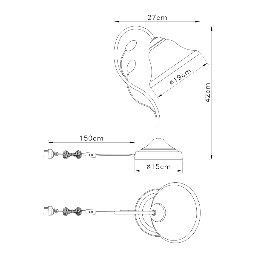 Globo - Pöytävalaisin 1xE27/60W/230V