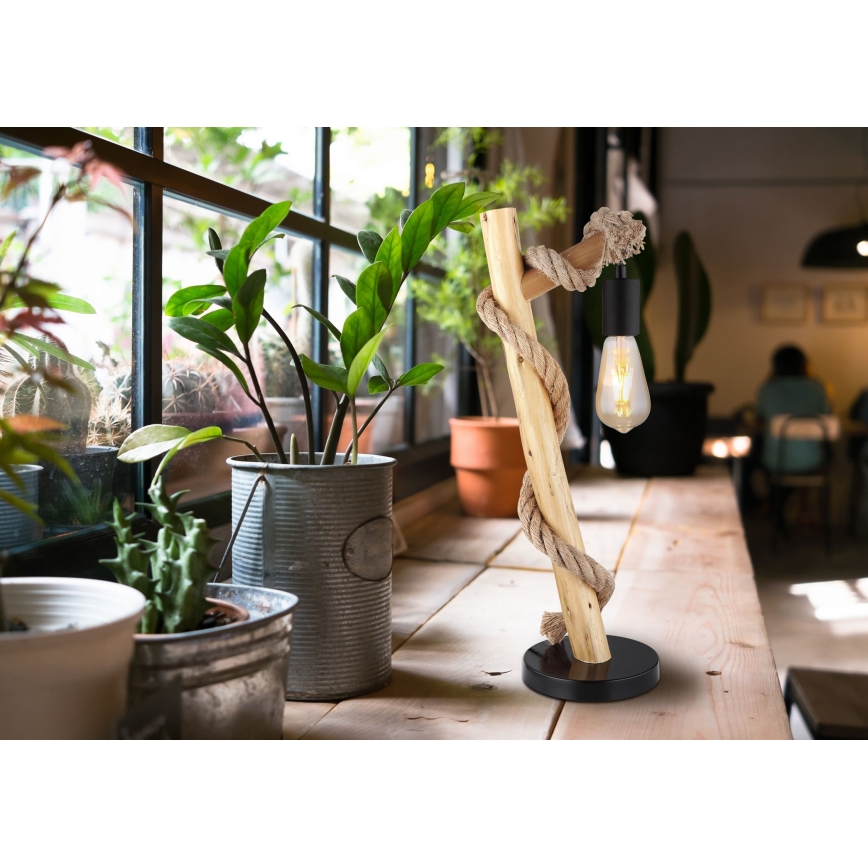 Globo - Pöytävalaisin 1xE27/60W/230V pyökki