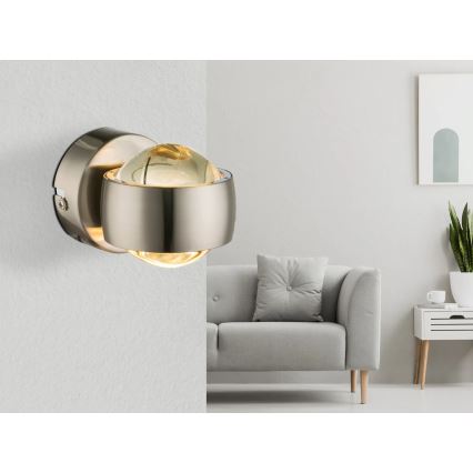 Globo - LED-seinävalaisin LED/7W/230V 3000K mattakromi