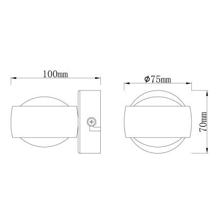 Globo - LED-seinävalaisin LED/7W/230V 3000K mattakromi