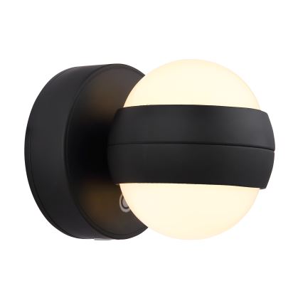 Globo - LED himmennettävä ladattava kosketusseinävalaisin LED/1,4W/5V 1800 mAh musta