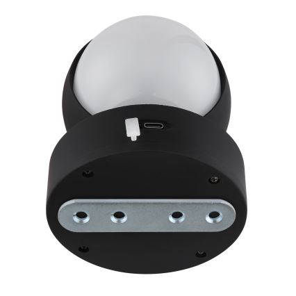 Globo - LED himmennettävä ladattava kosketusseinävalaisin LED/1,4W/5V 1800 mAh musta