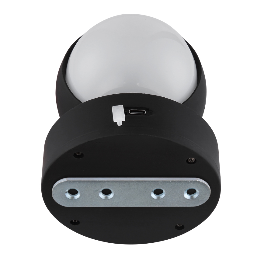 Globo - LED himmennettävä ladattava kosketusseinävalaisin LED/1,4W/5V 1800 mAh musta