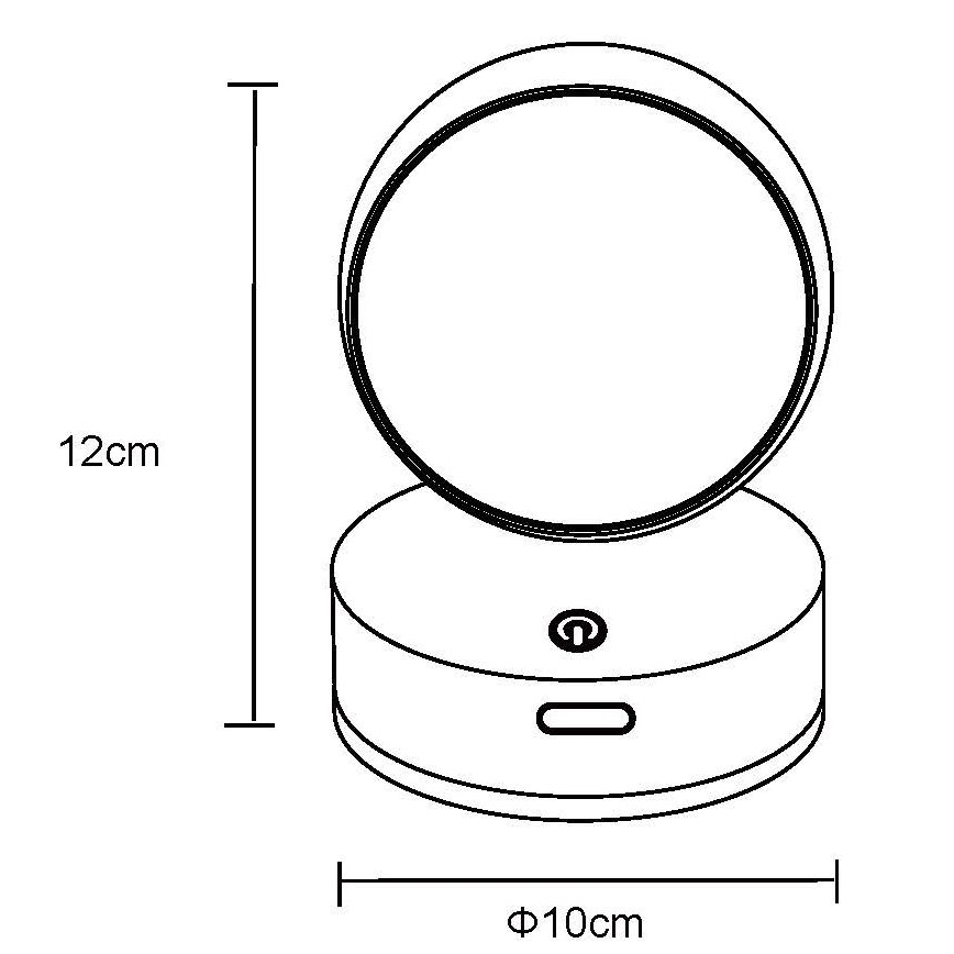 Globo - LED himmennettävä ladattava kosketusseinävalaisin LED/1,4W/5V 1800 mAh musta