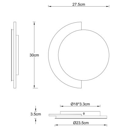 Globo - LED-seinävalaisin LED/14W/230V 3000K