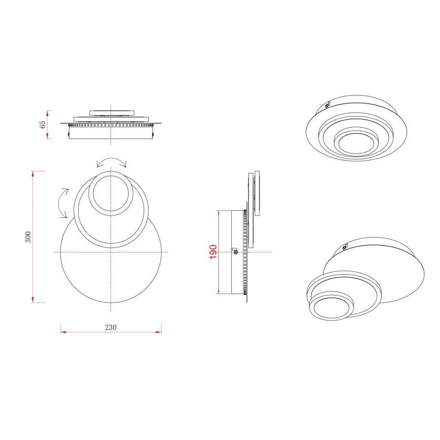 Globo - LED-kattovalaisin LED/20W/230V 3000K