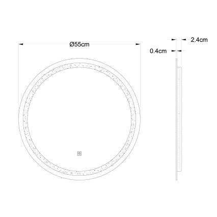 Globo - LED Himmennettävä seinä peili kanssa taustavalo LED/10W/230V 4000K halkaisija 55 cm