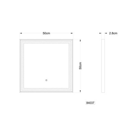 Globo - LED Himmennettävä seinä peili kanssa taustavalo LED/10W/230V 2700/4000/6500K 50x50 cm