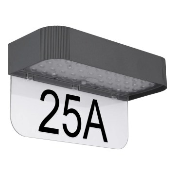 Globo - Aurinkokäyttöinen LED-talonumero LED/6W/3,7V IP54 1800 mAh